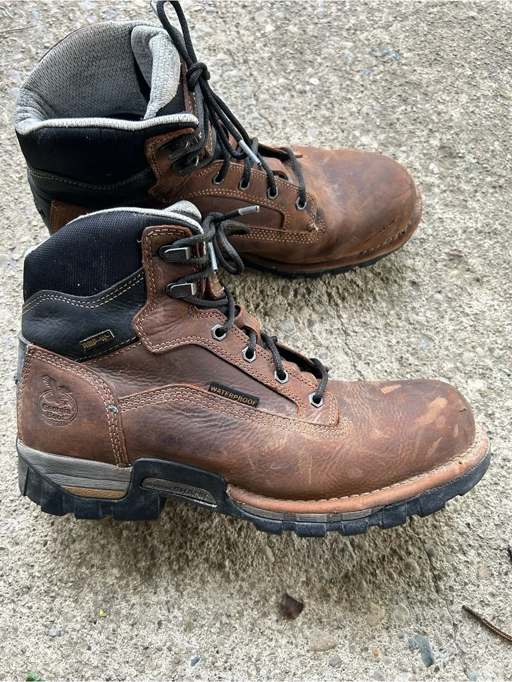 Georgia Men's Brown Leather Work Boots - Lace-Up  Sz 11 M